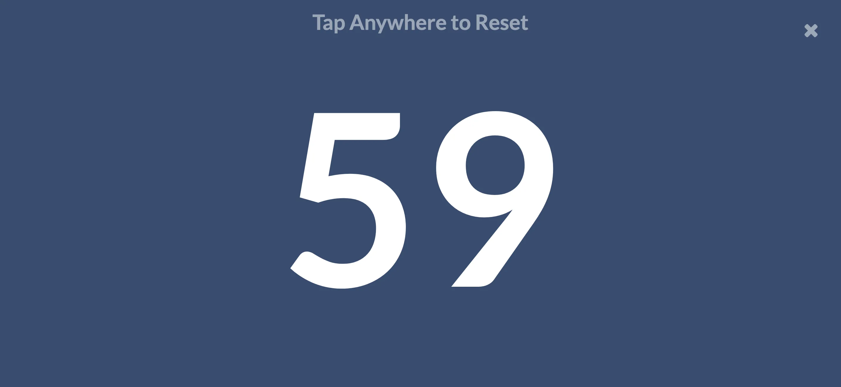 Presentation Ender counting down: 59 seconds left, filling an iPhone screen